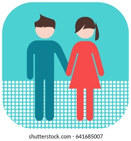 Girl and boy holding hands icon