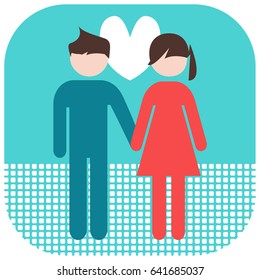 Girl and boy holding hands icon
