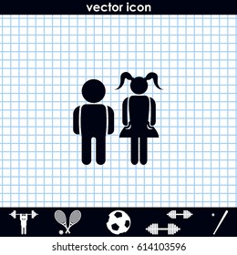 Girl and boy icon.