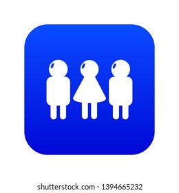 Girl boy icon blue vector isolated on white background