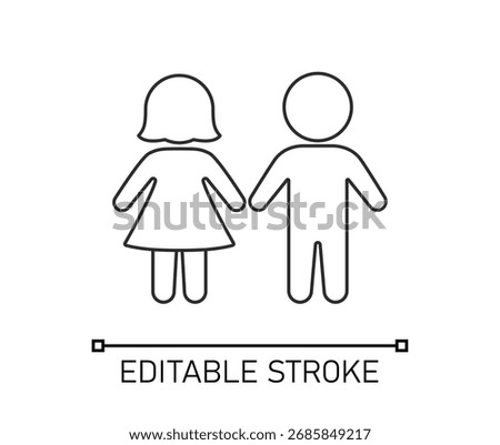 Girl and Boy icon editable stroke