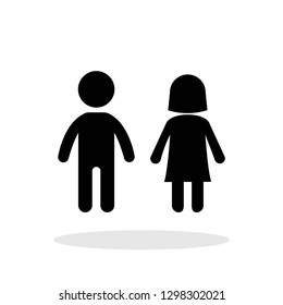 Girl & Boy icon in flat style. Kids symbol for your web site design, logo, app, UI Vector EPS 10.