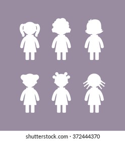 girl and boy icon on the background. icons for your design