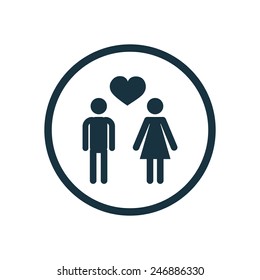 girl and boy icon on white background 