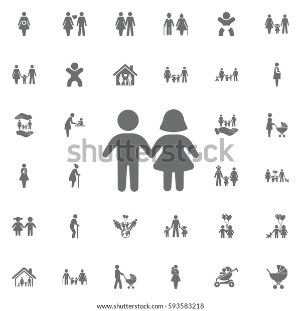 Girl Boy Icon On White Background Stock Vector (Royalty Free) 593583218