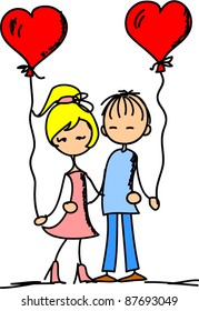 Girl and boy in love