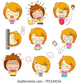 
Girl & boy mood and expression set, hope you will enjoy with my cartoon expression- happy, funny, angry and sad emotions.