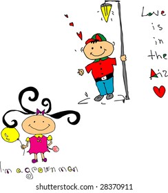 Girl and boy on date