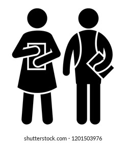 Girl and boy pictogram designed as class fellows