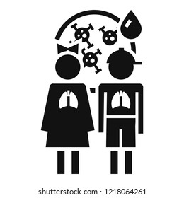 Girl boy pneumonia virus icon. Simple illustration of girl boy pneumonia virus vector icon for web design isolated on white background