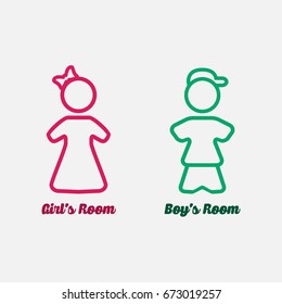 Girl Boy Room Sign