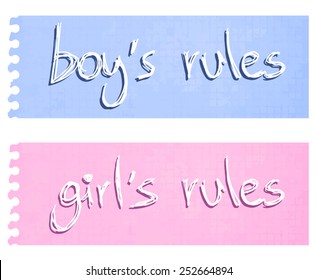 Girl and boy rules