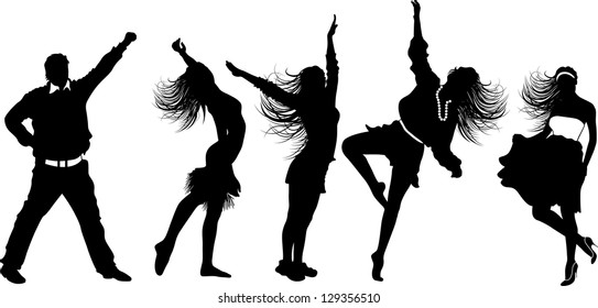 Girl Boy Silhouettes Stock Vector (royalty Free) 129356510 