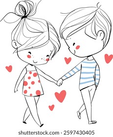 Girl and boy. Theme love. Valentine's Day.