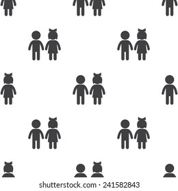 girl and boy, vector seamless pattern, Editable can be used for web page backgrounds, pattern fills  