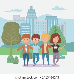 Girl and Boys Friendship design