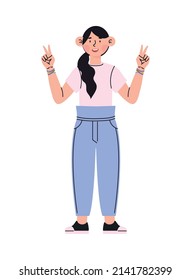 girl with bracelets with LGBT flag cartoon