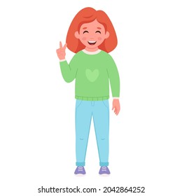Chica con cordones en los dientes. Estudiante de primaria. Ilustración del vector