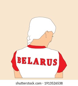 A girl with braided hair and Belarus written on her t-shirt 