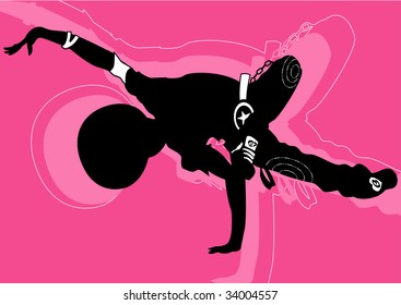 Girl Breakdancer Silhouette