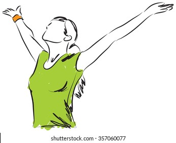 GIRL BREATHING FREEDOM ILLUSTRATION