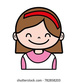 girl with brown hair and headband design