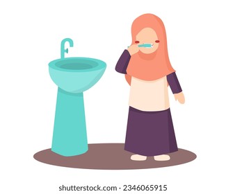 Girl Brush Her Teeth illustration