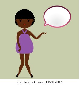 Girl with bubble speech