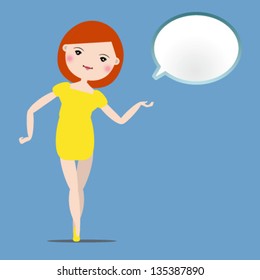 Girl with bubble speech