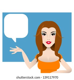 Girl with bubble speech