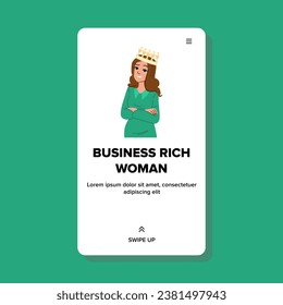 girl business rich woman vector. web flat, girl female, young luxury girl business rich woman web flat cartoon illustration