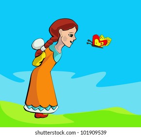 Girl with a butterfly