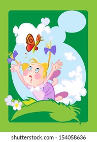girl with butterfly