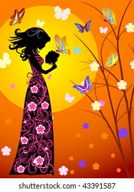 girl and butterfly