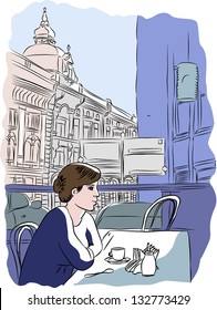 Girl in cafe