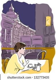 Girl in cafe