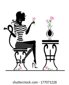 Girl in a cafe