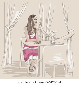 Mädchen in einem Café