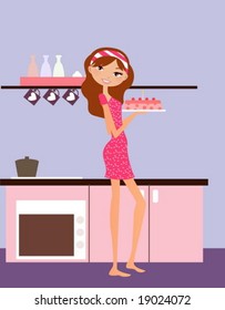 girl with cake