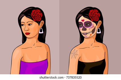  girl with calavera makeup.