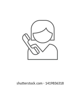 girl call friendship outline icon. Elements of friendship line icon. Signs, symbols and vectors can be used for web, logo, mobile app, UI, UX