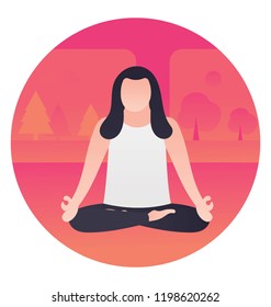 
A girl in a calm  posture doing yoga 
