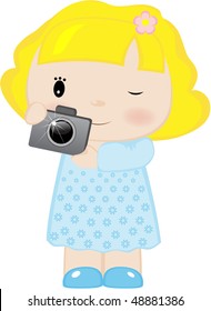 The girl with the camera in hands