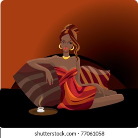 girl with cap of coffee