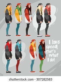 girl in a cap and hoodie set