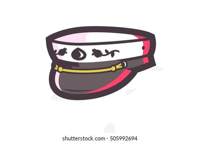 Girl Captain Hat Vector Icon 