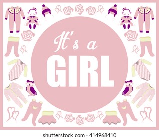 It is a girl card. Baby shower invitation.