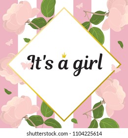 It is a girl card baby shower poster