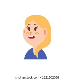 Girl cartoon with blond hair design, Kid childhood little people lifestyle casual person cheerful and cute theme Vector illustration