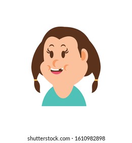 Girl cartoon with brown hair design, Kid childhood little people lifestyle casual person cheerful and cute theme Vector illustration